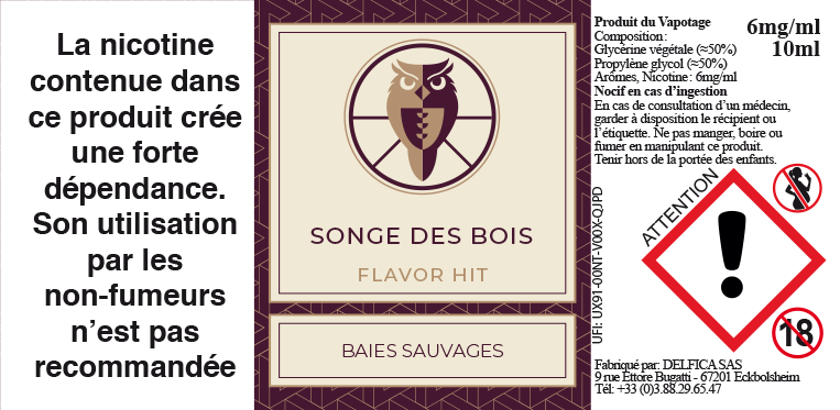 Songe des Bois 10 ml Flavor Hit eliquide fruits rouges